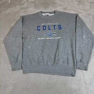 Vintage Lee Indianapolis Colts NFL Sweatshirt Mens L Gray Preowned Flaws Stain‎